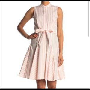 Calvin Klein pink stripe shirt dress